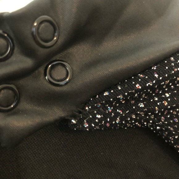 Weismann Black Sparkle Overskirt Leotard Bodysuit with Open Back - Adult Large - Picture 14 of 14